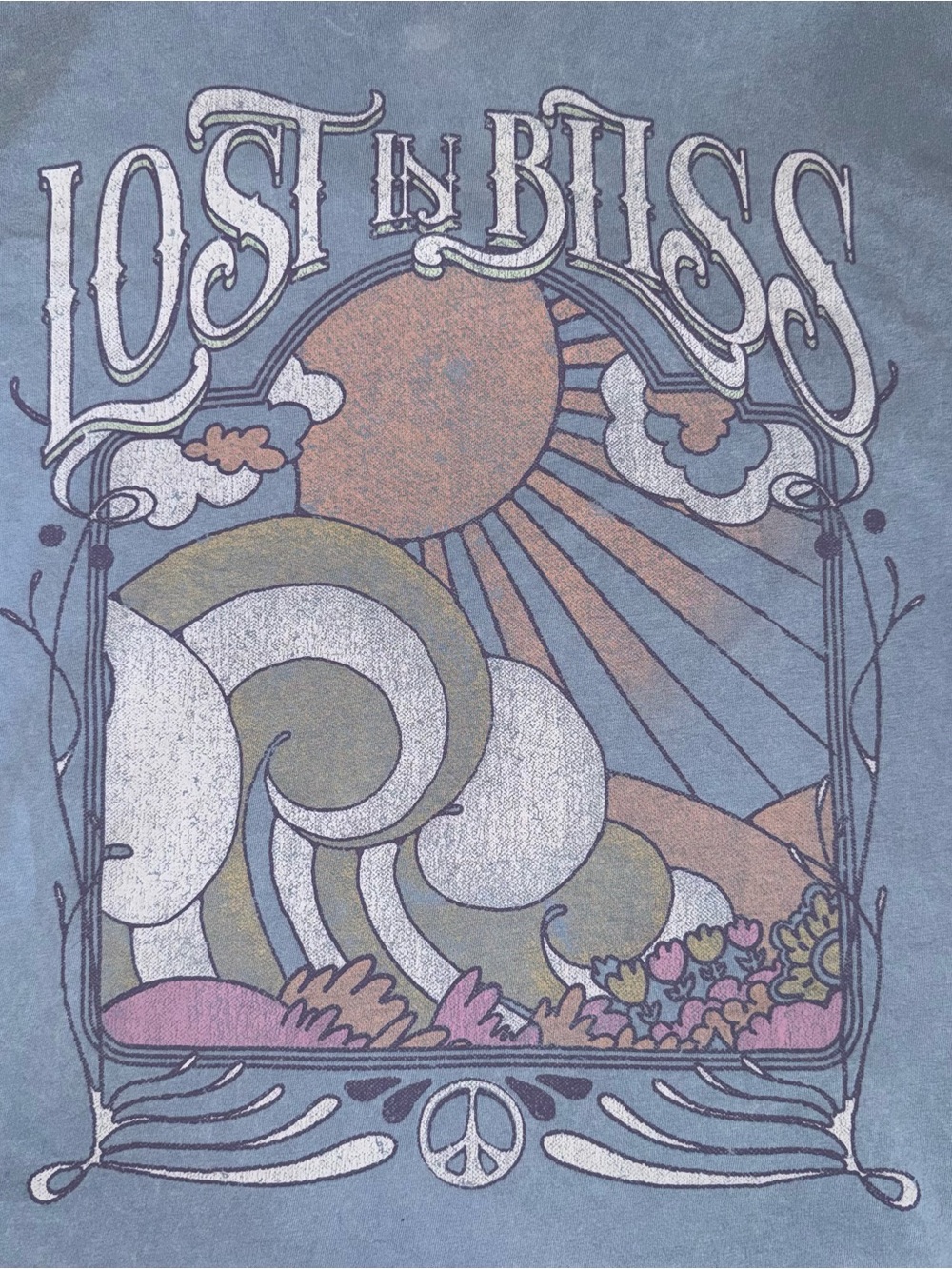 Hollister 100% Cotton ‘Lost in Bliss’ Light Blue Oversized Graphic Tee - S - Picture 8 of 9